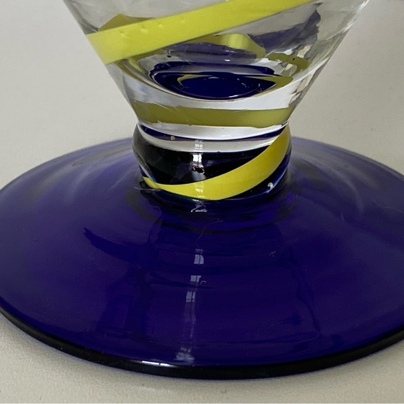 COPY - Kosta Boda Hand Blown Margarita Martini Glass Royal Caribbean Blue Green… - Picture 8 of 15